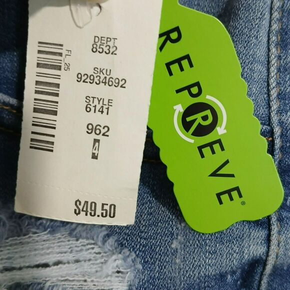 Aeropostale Women 4 High Rise Midi Denim Shorts Distressed Look Premium Stretchy - Picture 10 of 11